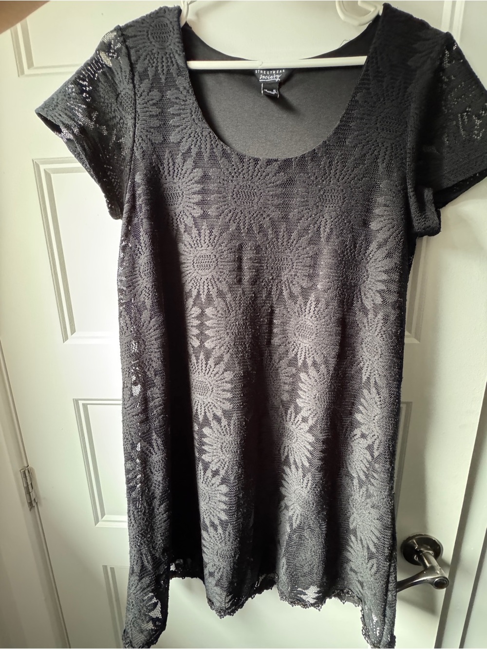 Streetwear Society Black Floral Lace Midi Dress